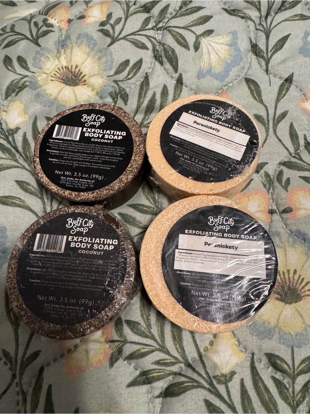 Exfoliating Body Soap bars - Coconut & Persnickety (Set of 4)